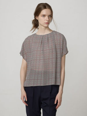 ＜Aquascutum (Women)＞クラブチェックシフォンブラウス（５００４４２００１４）