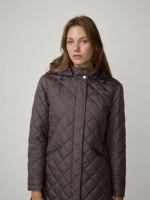 美品サイズ10✨アクアスキュータム　フード付きキルティングロングコート キルティングコート（5004450053） | Aquascutum