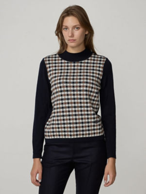 ＜Aquascutum (Women)＞【アンサンブル対応】クラブチェック　プルオーバーニット（５００４４６０１１５）