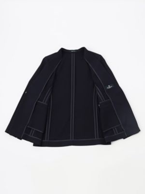 【セットアップ対応】ストレッチツイルラウンドネックジャケット（５００５２０４０２０）