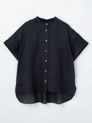 ナチュラルリネン バンドカラーシャツ（5005220038