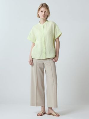 ＜Aquascutum (Women)＞ナチュラルリネン　バンドカラーシャツ（５００５２２００３８）