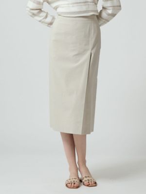 ＜Aquascutum (Women)＞【セットアップ対応】コットンリネンストレッチスカート（５００５２３００２３）