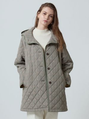 ＜Aquascutum (Women)＞チェックキルティングコート（５００５２５００４９）