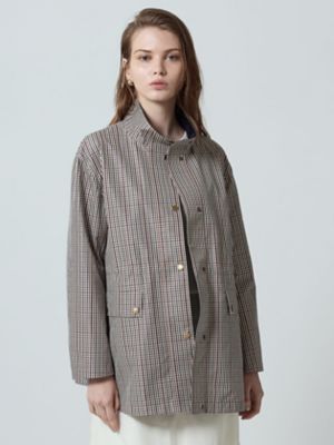 ＜Aquascutum (Women)＞クラブチェックスタンドカラーショートコート（５００５２５０１０７）
