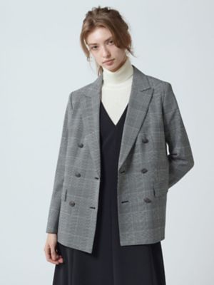 ＜Aquascutum (Women)＞ストレッチグレンチェック　Ｗジャケット（５００５４０４１２０）