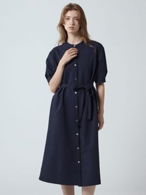 Aquascutum (Women)/アクアスキュータム サッカーストレッチ シャツドレス(5005416007) 39_ネービーブルー ワンピース・ドレス【三越伊勢丹/公式】
