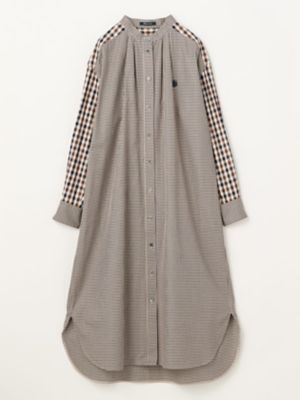 ＜Aquascutum (Women)＞クラブチェックコンビ　シャツドレス（５００５４１６０６９）
