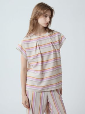 Aquascutum (Women)/アクアスキュータム ストライププリントブラウス(5005420004) 81_オウドイロ トップス【三越伊勢丹/公式】