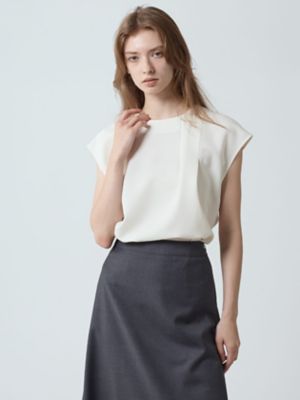 Aquascutum (Women)/アクアスキュータム ダブルクロス アシメタックブラウス(5005420017) 91_シロ トップス【三越伊勢丹/公式】