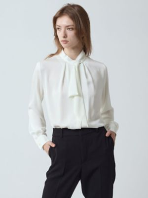 ＜Aquascutum (Women)＞サテンボウタイブラウス（５００５４２００１８）