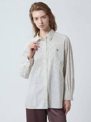 新品 Aquascutum アクアスキュータム ストライプ ドレスシャツ 44 eclat掲載】ダブルストライプ オーバーシャツ