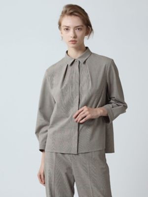 ＜Aquascutum (Women)＞【セットアップ対応】プレーンポプリンチェックブラウス（５００５４２００５５）