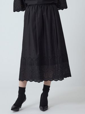 Aquascutum (Women)/アクアスキュータム スカラップレーススカート(5005430005) 99_クロ ロングスカート【三越伊勢丹/公式】