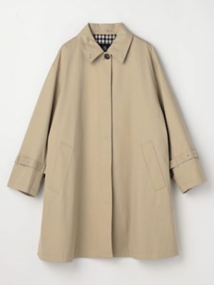 美品 8.4万 アクアスキュータム オーバーサイズステンカラーコート ベージュ オーバーサイズ Aラインステンカラーコート（5005450046