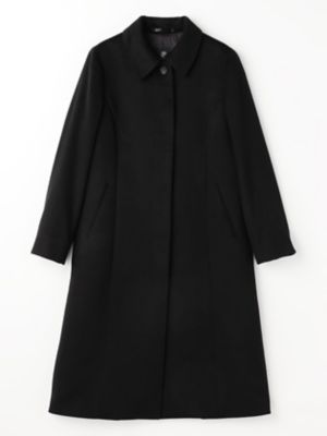 【未使用級】コロンボ COLOMBO ピュアカシミヤ100% ロングコート42黒 COLOMBO カシミヤステンカラーコート（5005450160