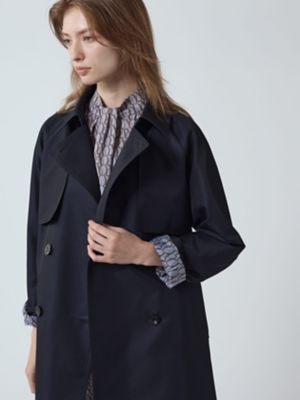 LOHEN ローヘン 新品 24AW ショートリバートレンチコート ブラック CLASSY.1月号掲載】WoolRever ロングコート （トレンチコート