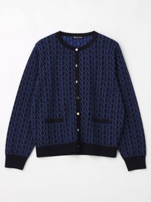 Aquascutum (Women)/アクアスキュータム AQジャカードカーディガン(5005460018) 39_ネービーブルー トップス【三越伊勢丹/公式】