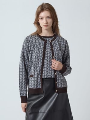 ＜Aquascutum (Women)＞【アンサンブル対応】ＡＱジャカードカーディガン（５００５４６００１８）