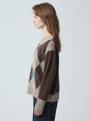 カシミヤ混アーガイルニット（5005460025） | Aquascutum