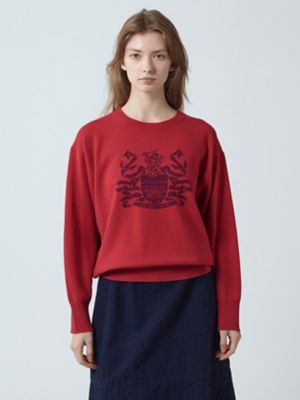 カシミヤ混 クレストインターシャニット（5005460027