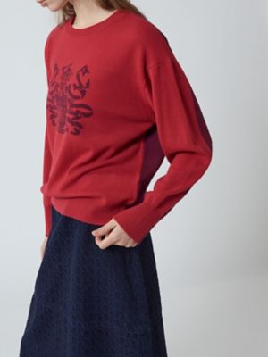 ヴァレンティノ ☆カシミヤ混ロゴインターシャニットグレー ヴァレンティノ ☆カシミヤ混ロゴインターシャニットグレー