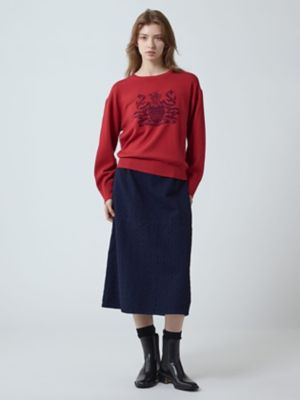 カシミヤ混 クレストインターシャニット（5005460027