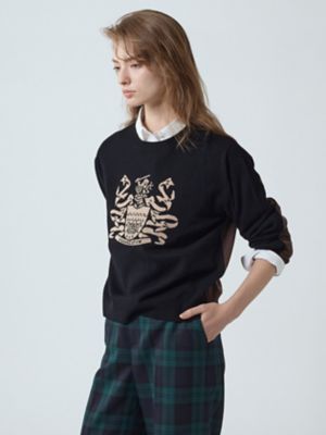 カシミヤ混 クレストインターシャニット（5005460027