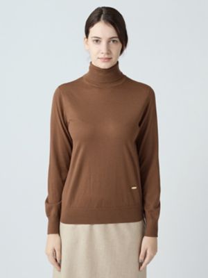 【美品】YLEVE カシミヤタートルセーター YLEVE イレーヴ カシミヤ100% タートルネックニット ブラウン