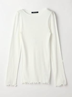 ＜Aquascutum (Women)＞コットンシルクテレコ　ボートネックカットソー（５００５４７０１２７）