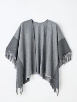 Aquascutum (Women)/アクアスキュータム フリンジポンチョ(5005490012) 92_ギンイロ スカーフ・ショール【三越伊勢丹/公式】