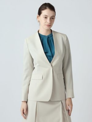 ＜Aquascutum (Women)＞【セットアップ対応】ライト強撚ノーカラージャケット（５００６２０４０２９）