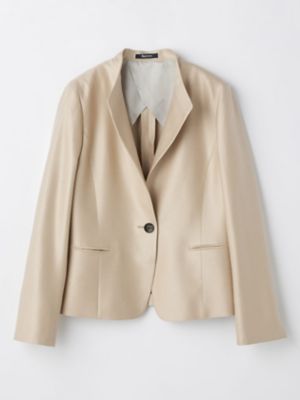 Aquascutum シルク65% 麻35% テーラードジャケット ベージュ AQUA SCUTUM - Aquascutum(アクアスキュータム) ジャケット サイズ13 L