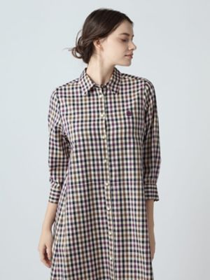 Anniversary check シャツドレス