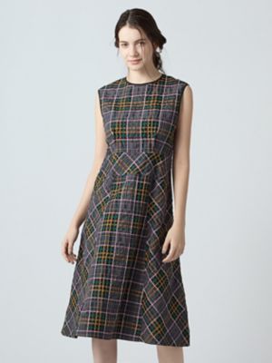 ＜Aquascutum (Women)＞シアービッグチェック　ノースリーブドレス（５００６２１６０３６）