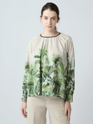＜Aquascutum (Women)＞キューガーデンプリントブラウス（５００６２２００１８）