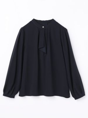 フロントフリルサテンブラウス（5006220022） | Aquascutum