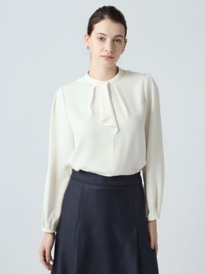 ＜Aquascutum (Women)＞フロントフリルサテンブラウス（５００６２２００２２）