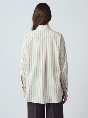 Marques Almeida ストライプシャツ MUZE TURQUOISE LABEL - VILOFT® STRIPE SH(BLACK)ミューズ ストライプ