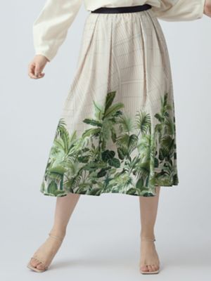 ＜Aquascutum (Women)＞キューガーデンプリントスカート（５００６２３００１８）