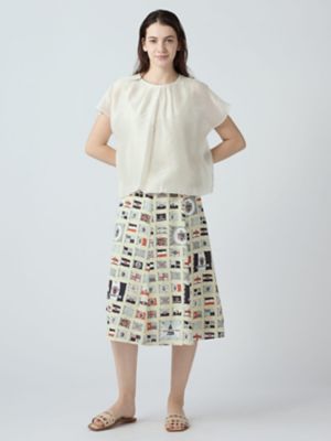 アーカイブプリントスカート（5006230041） | Aquascutum