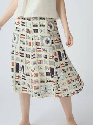 アーカイブプリントスカート（5006230041） | Aquascutum