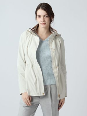 ＜Aquascutum (Women)＞ポリエステルタフタフーデッドパーカー（５００６２５００１３）