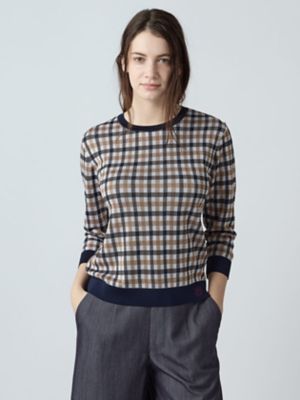 Aquascutum チェック柄ニットセーター Mサイズ Aquascutum (Women)のニット・セーター | レディース | 三越伊勢丹