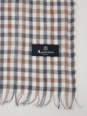 クラブチェックリネンストール（5006290012） | Aquascutum