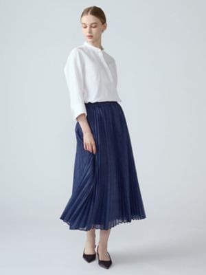 デニムライクプリーツスカート（5006430008） | Aquascutum