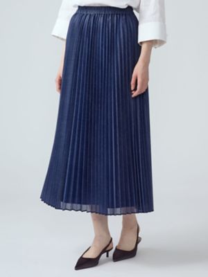 デニムライクプリーツスカート（5006430008） | Aquascutum