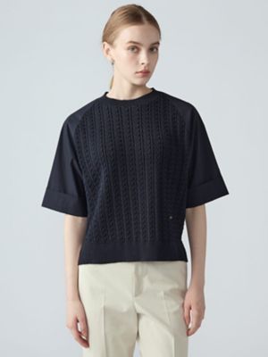 Aquascutum (Women)/アクアスキュータム 布帛コンビプルオーバー（５００６４６０００５）