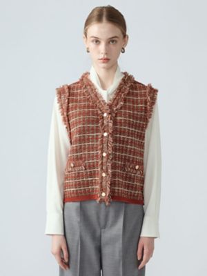 ツイードニットジレ（5006460013） | Aquascutum (Women