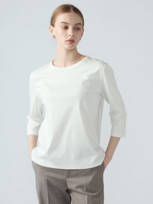 Aquascutum (Women)/アクアスキュータム スーピマスムース七分袖Ｔシャツ（５００６４７００７０）